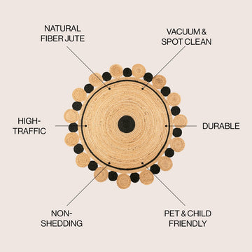 Aurora Two-tone Jute Hippy Circle Medallion Area Rug